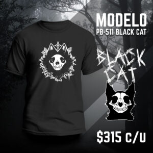 Playera negra Gato