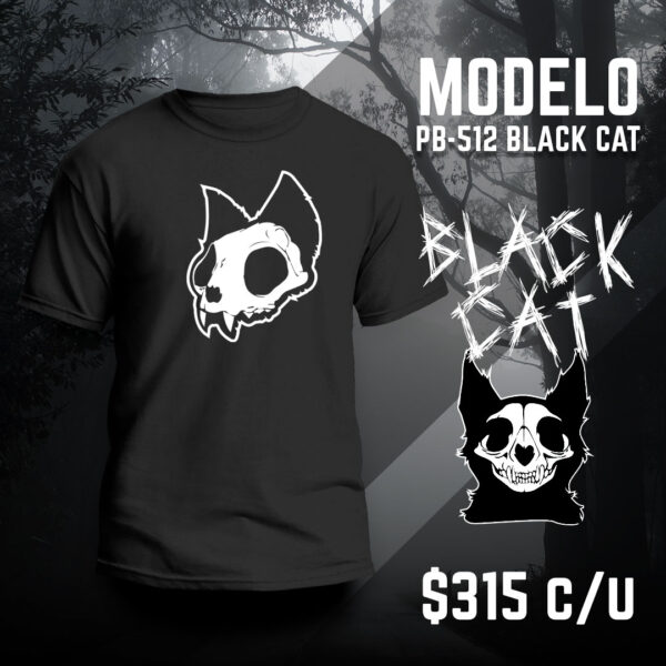 Playera negra gato 2