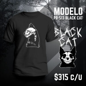 Playera negra gato 3