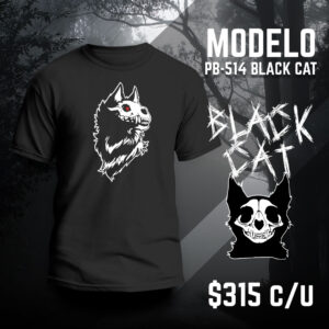 Playera negra Gato 4