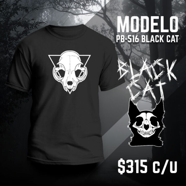 Playera negra Gato 6