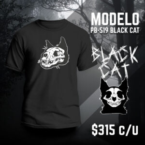 Playera negra Gato 7