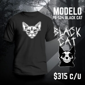 Playera negra Gato 8