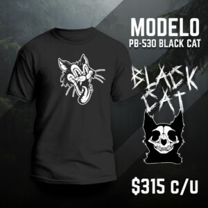 Playera negra Gato 12