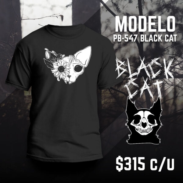 Playera negra Gato 15