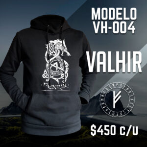 Sudadera negra hoodie runas vikingos