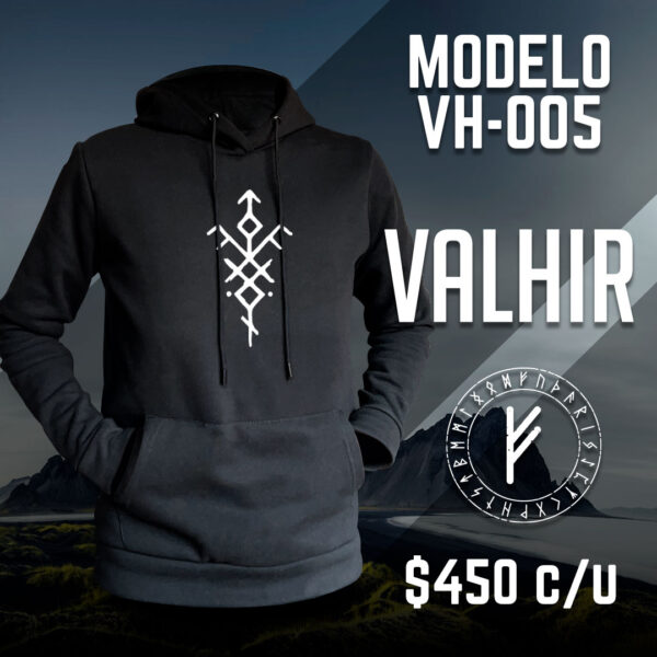 Sudadera negra hoodie runas vikingos