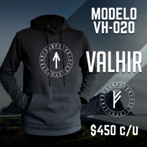 Sudadera negra hoodie runas vikingos