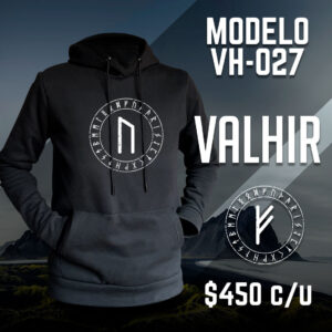 Sudadera negra hoodie runas vikingos