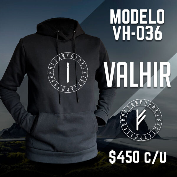 Sudadera negra hoodie runas vikingos