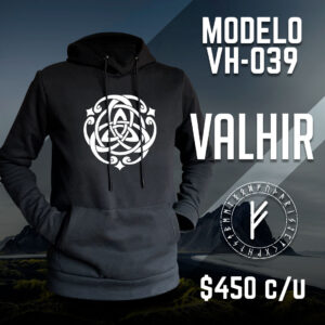 Sudadera negra hoodie runas vikingos