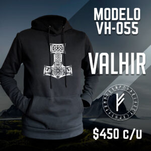 Sudadera negra hoodie runas vikingos