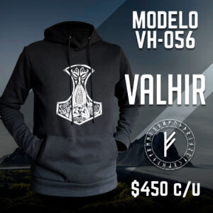 Sudadera negra hoodie runas vikingos