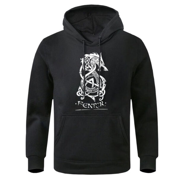 sudadera negra Vikingos fenrir fte