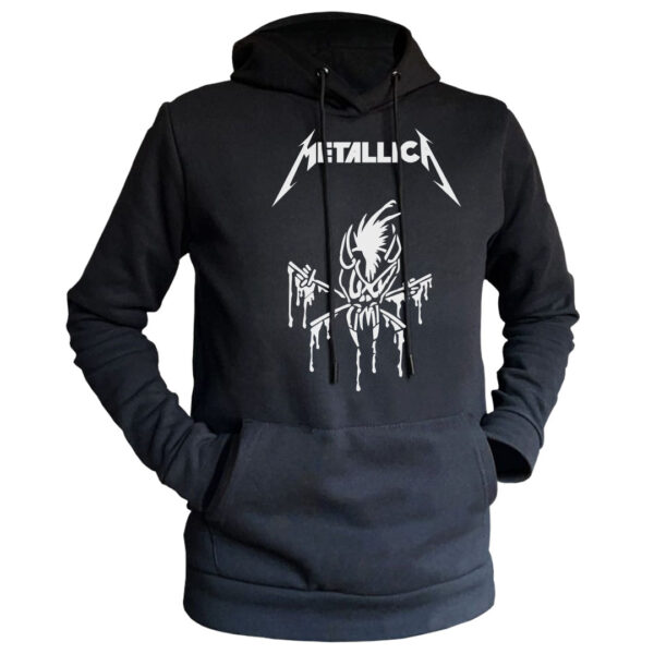 sudadera negra metallica lateral