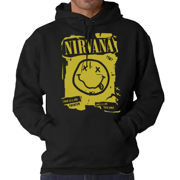 sudadera negra nirvana frente